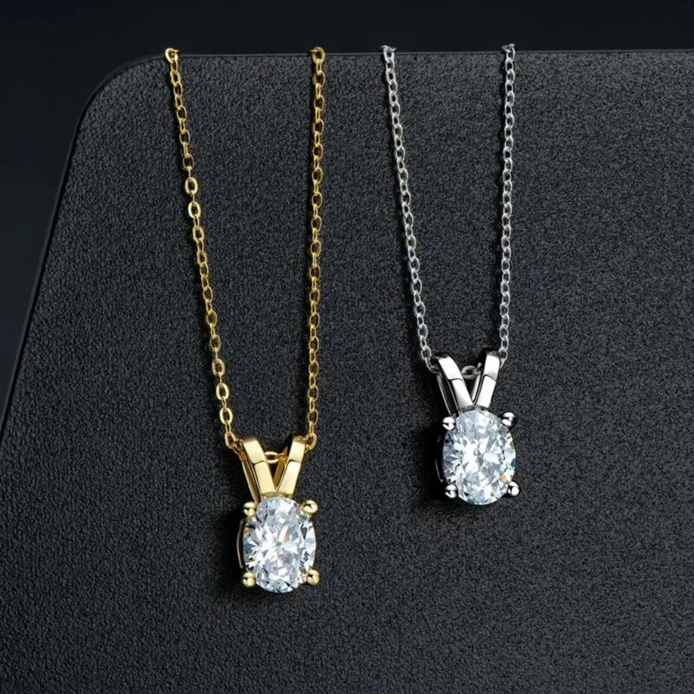 Certified 1ct. t.w. Oval Diamond Brilliant Cut Necklace - Picture 10 of 16